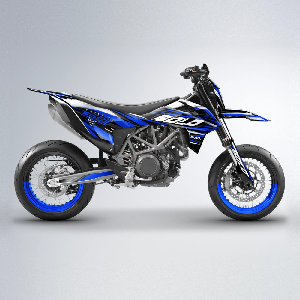 RAGE V2 KTM SMC 690 supermoto graphics kit in Blue