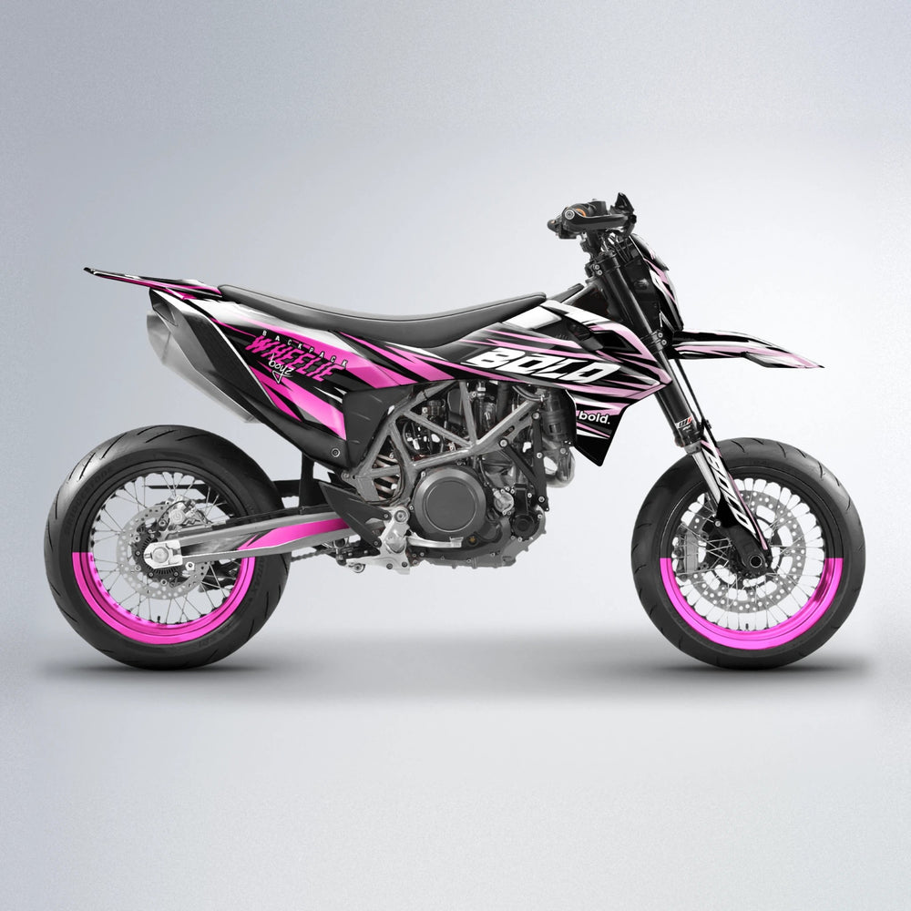 RAGE V2 KTM SMC 690 supermoto graphics kit in Flamingo