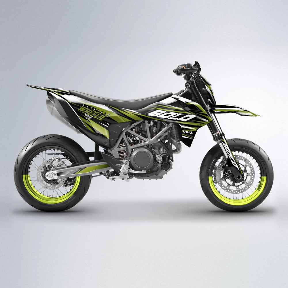 RAGE V2 KTM SMC 690 supermoto graphics kit in Olive
