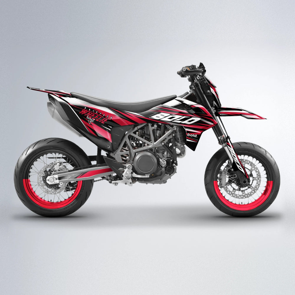 RAGE V2 KTM SMC 690 supermoto graphics kit in Red