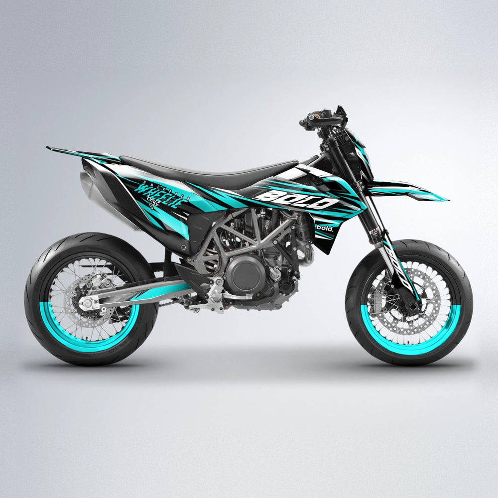 RAGE V2 KTM SMC 690 supermoto graphics kit in Teal