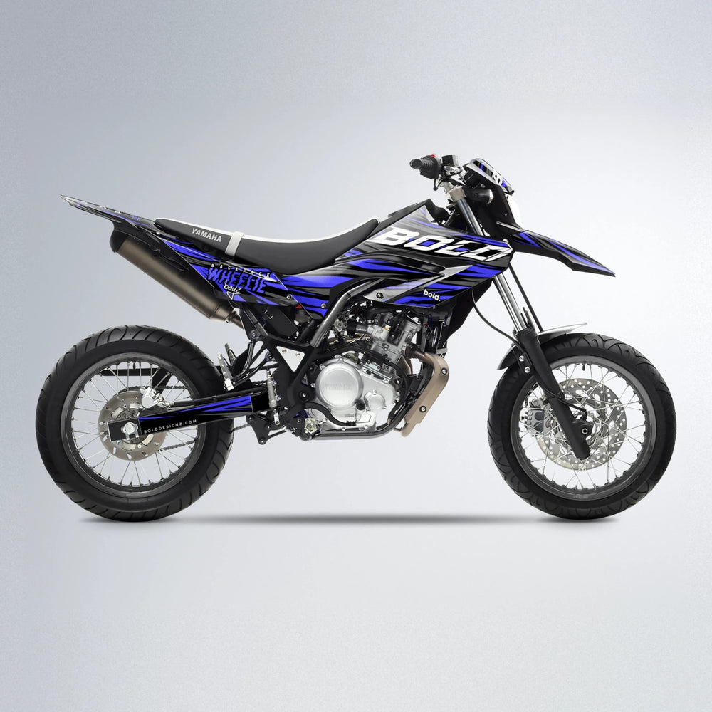 RAGE Yamaha WR 125X supermoto graphics kit in Blue