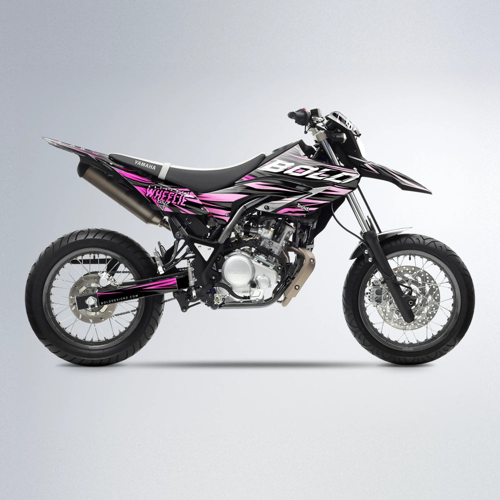 RAGE Yamaha WR 125X supermoto graphics kit in Flamingo