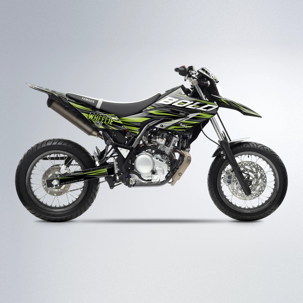 RAGE Yamaha WR 125X supermoto graphics kit in Olive