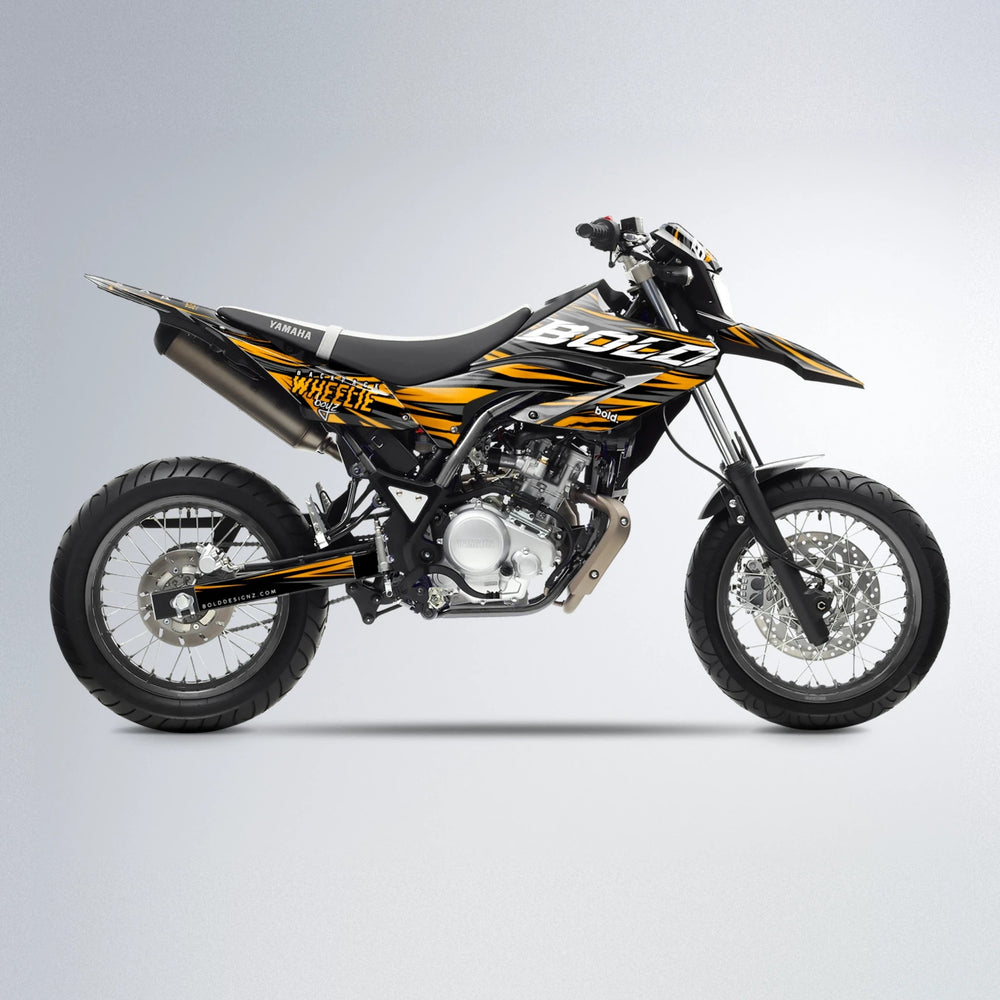 RAGE Yamaha WR 125X supermoto graphics kit in Orange