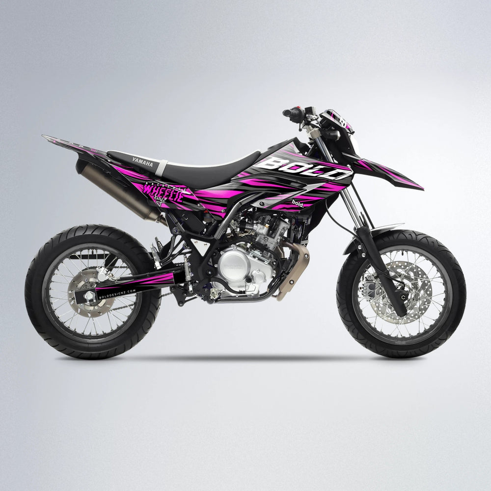 RAGE Yamaha WR 125X supermoto graphics kit in Pink