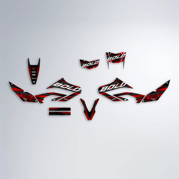RAGE Yamaha WR 125X graphics kit parts layout in Red