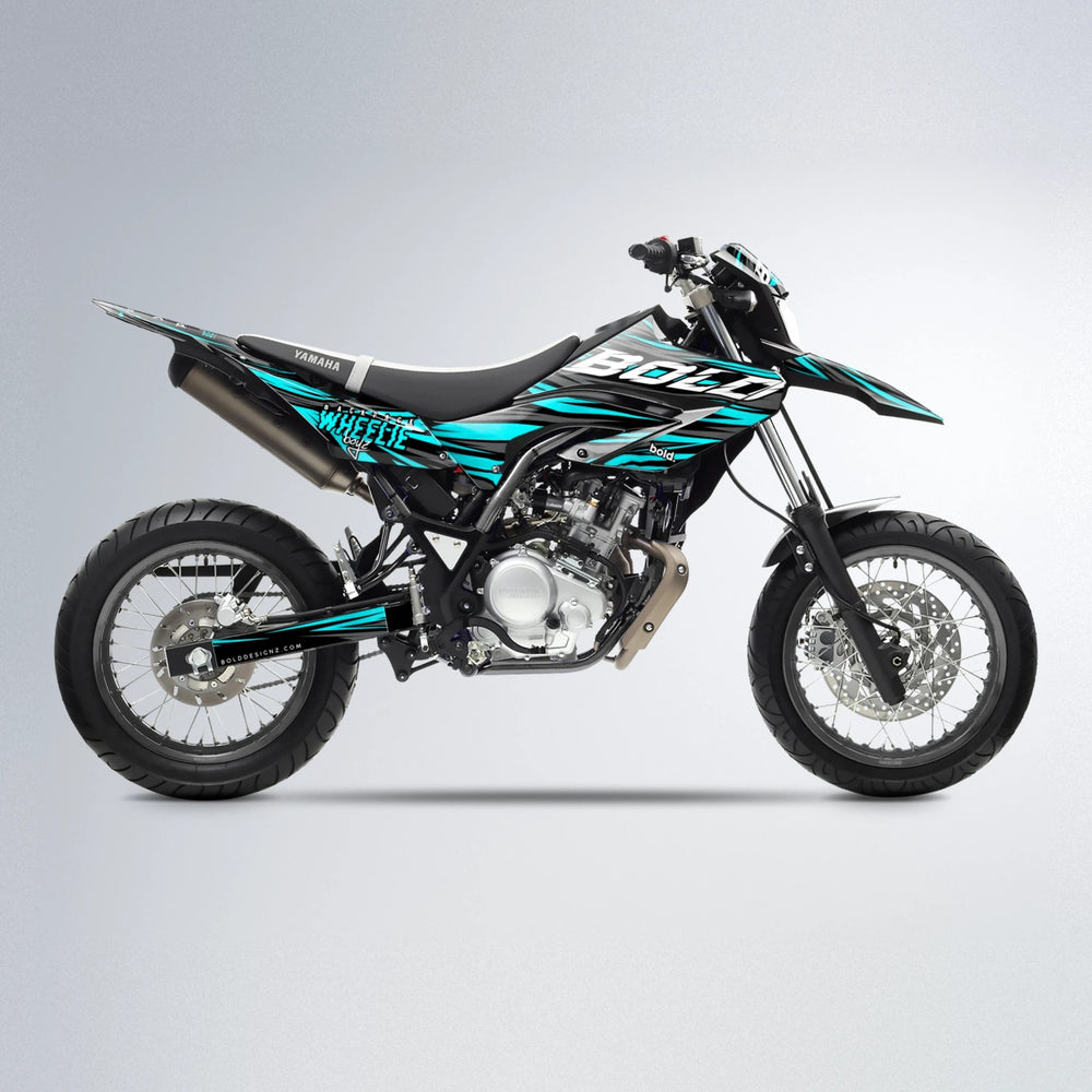 RAGE Yamaha WR 125X supermoto graphics kit in Teal