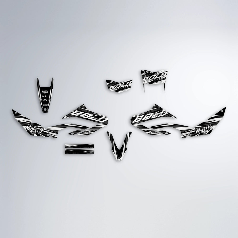 RAGE Yamaha WR 125X graphics kit parts layout in White