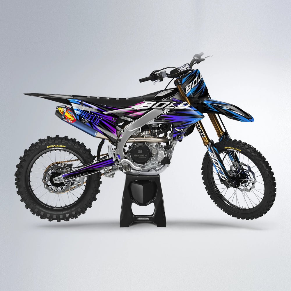 RAGE Yamaha YZF MX motocross graphics kit in Blue Purple Fade