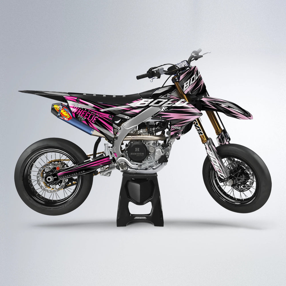 RAGE Yamaha YZF SM supermoto graphics kit in Flamingo