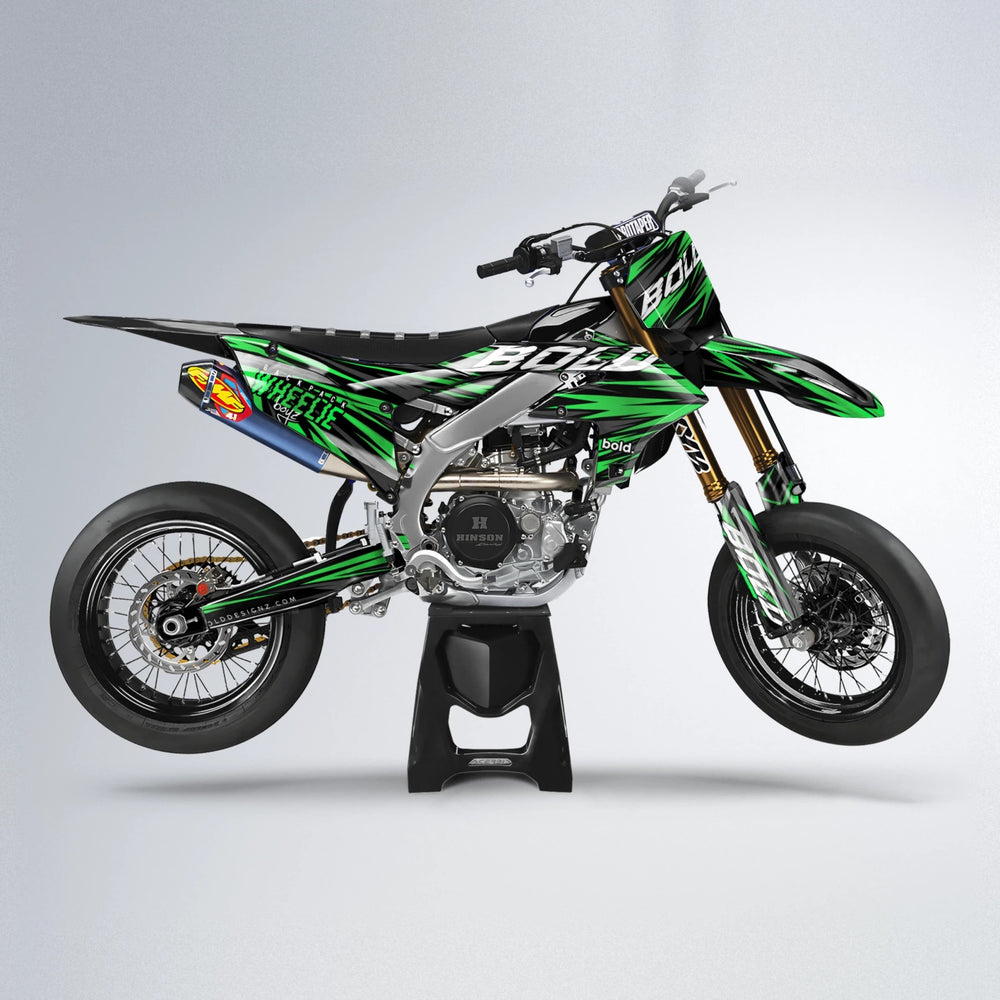 RAGE Yamaha YZF SM supermoto graphics kit in Green