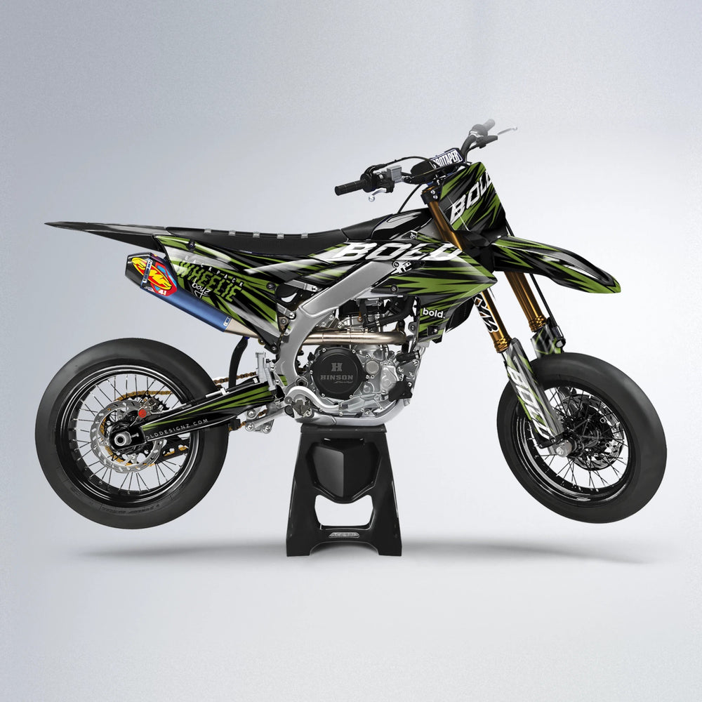 RAGE Yamaha YZF SM supermoto graphics kit in Olive
