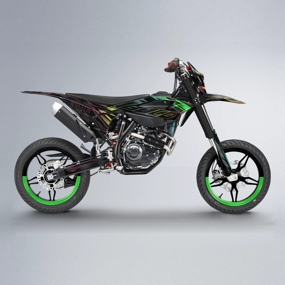 RAINBOW Beta supermoto graphics kit in Black & Red