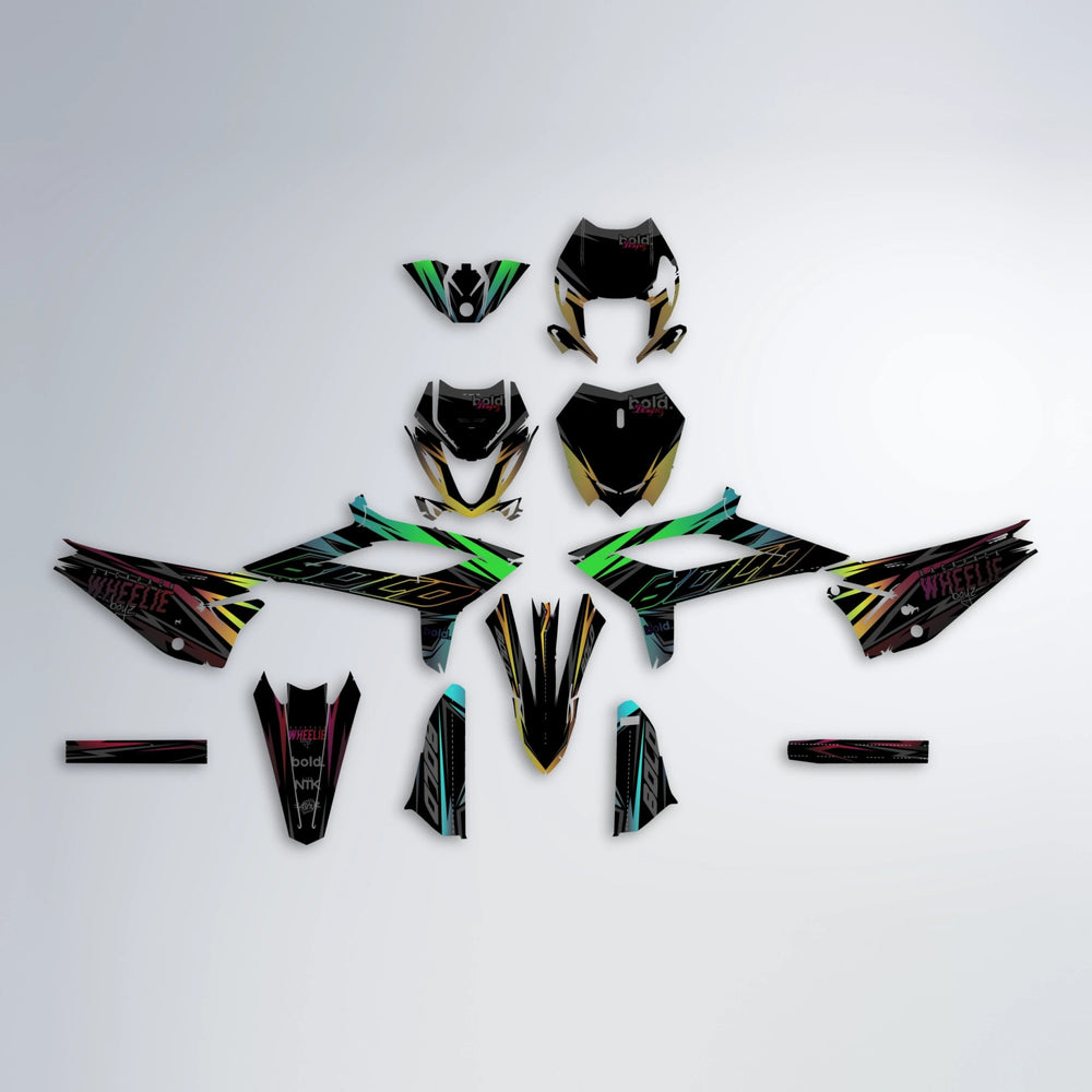 RAINBOW Beta graphics kit parts layout in Black & Red