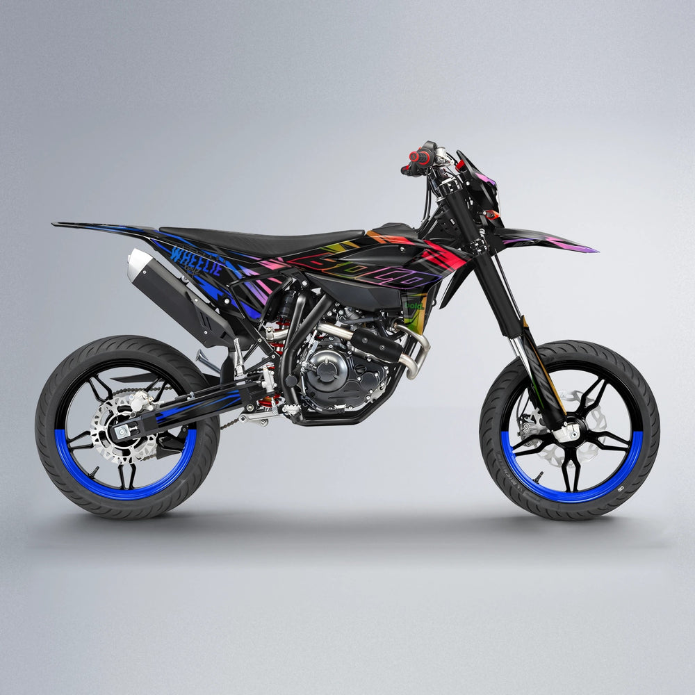 RAINBOW Beta supermoto graphics kit in Blue
