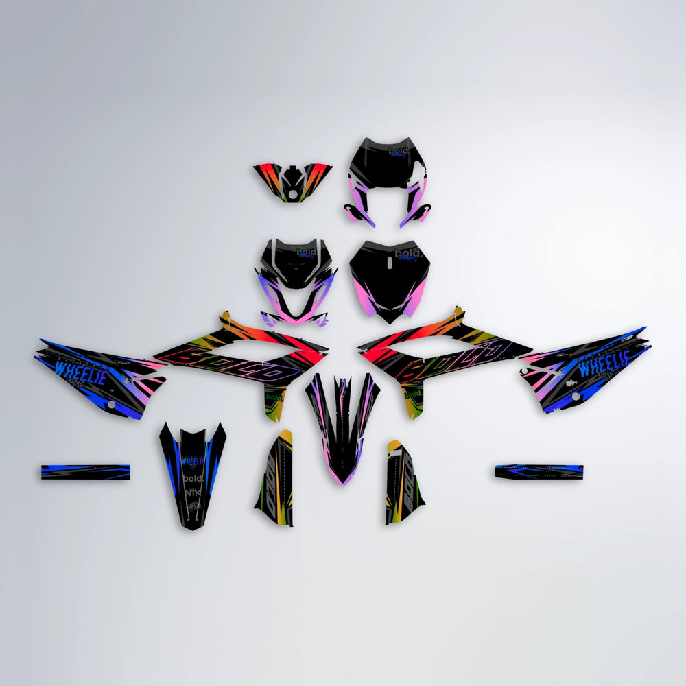 RAINBOW Beta graphics kit parts layout in Blue