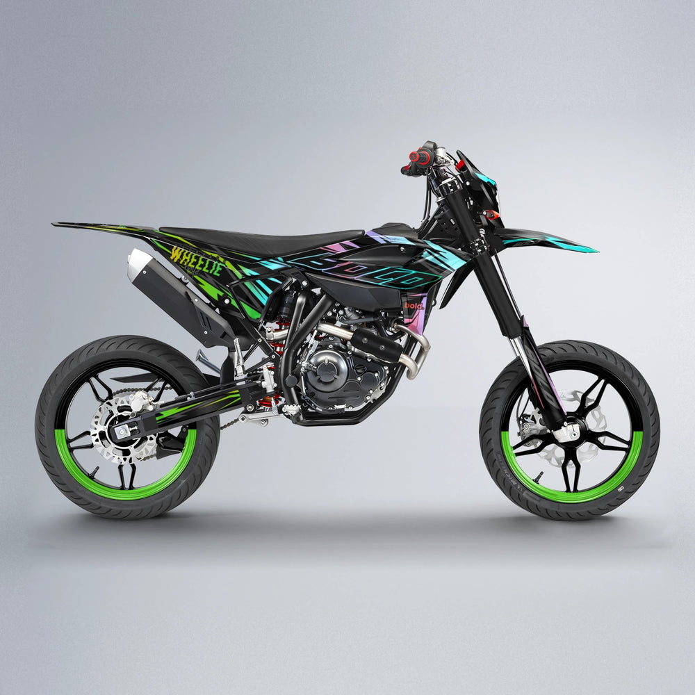 RAINBOW Beta supermoto graphics kit in Green