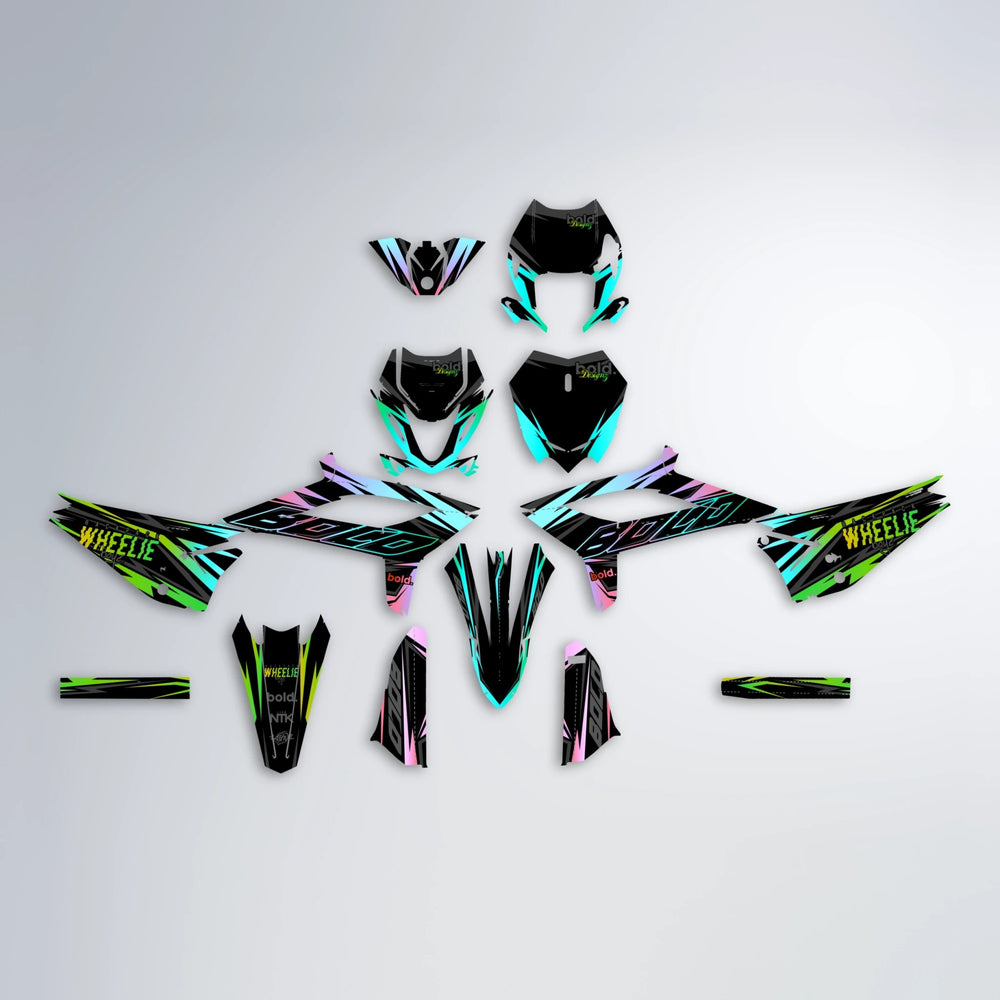 RAINBOW Beta graphics kit parts layout in Green