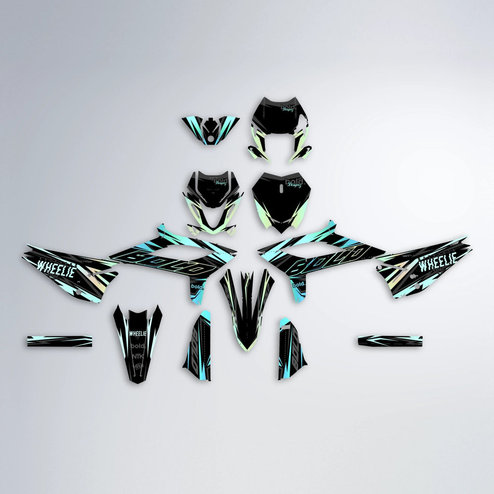 RAINBOW Beta graphics kit parts layout in Mint