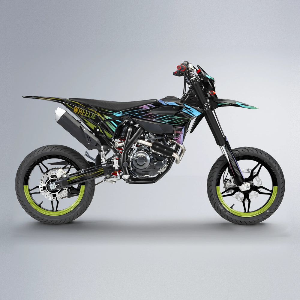 RAINBOW Beta supermoto graphics kit in Olive