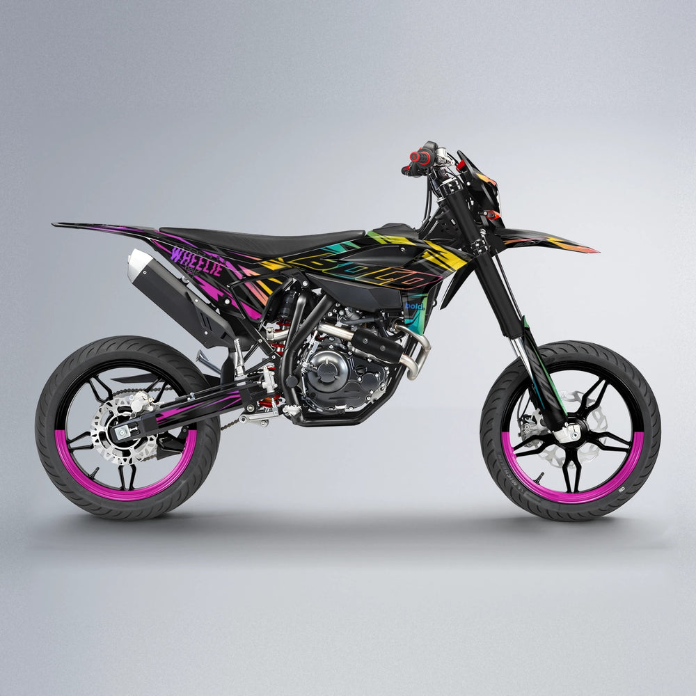 RAINBOW Beta supermoto graphics kit in Pink