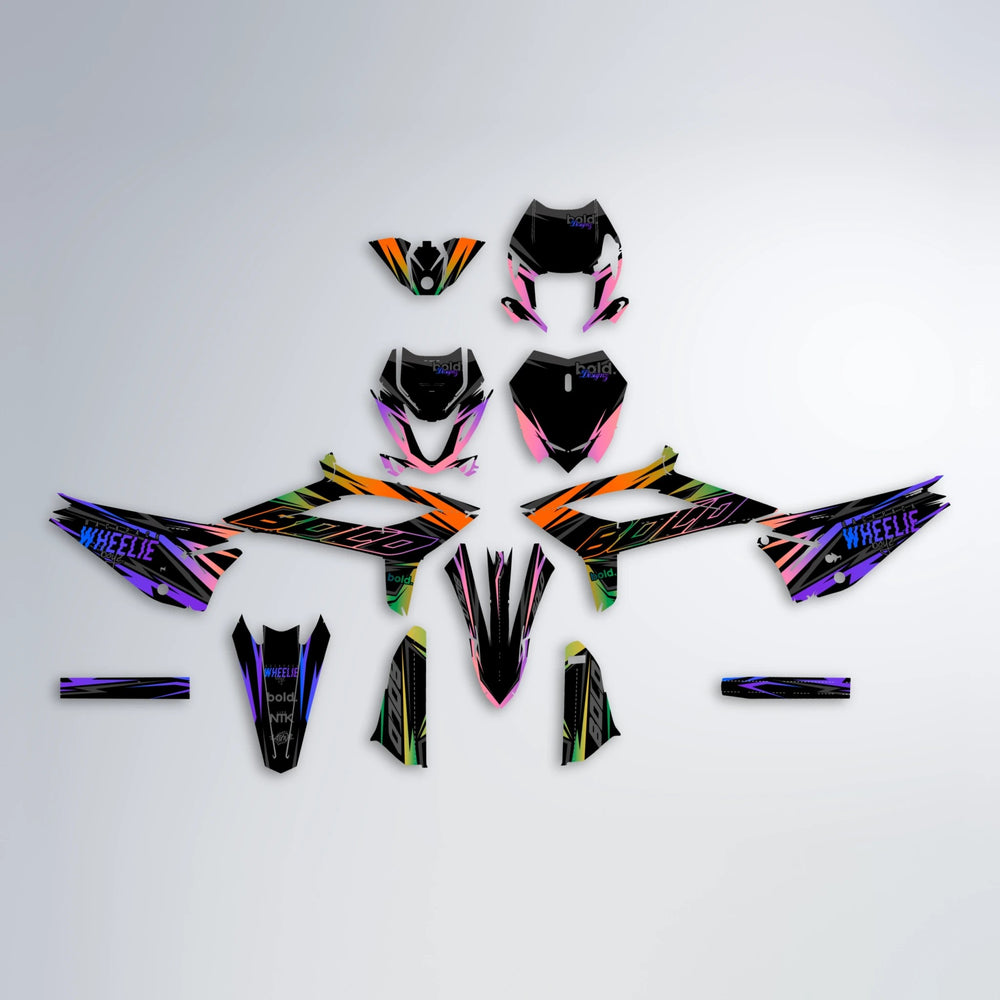 RAINBOW Beta graphics kit parts layout in Purple