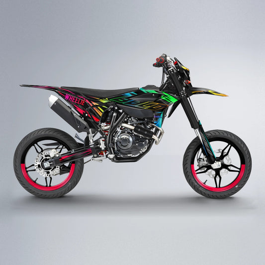 RAINBOW Beta supermoto graphics kit in Rainbow