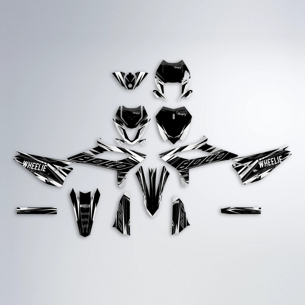 RAINBOW Beta graphics kit parts layout in White