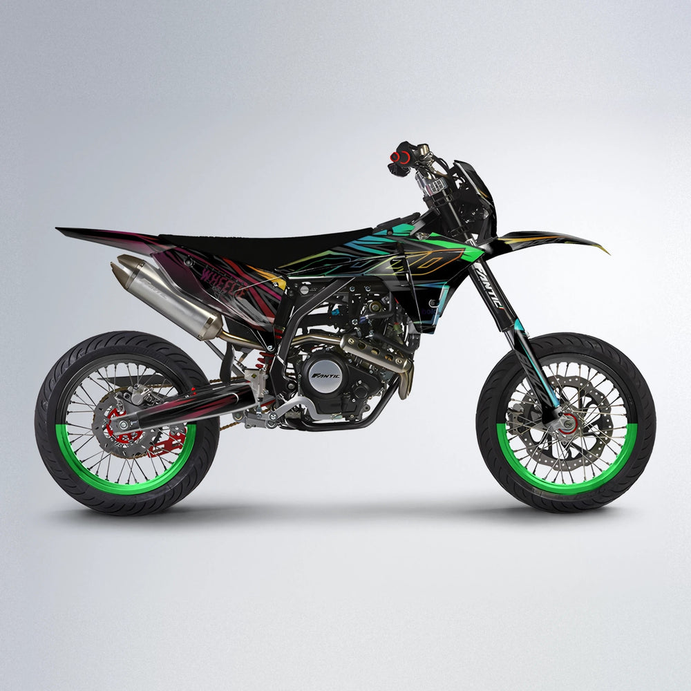 RAINBOW Fantic supermoto graphics kit in Black & Red