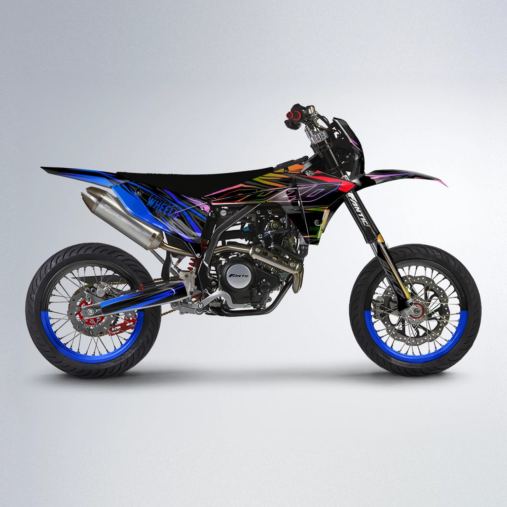 RAINBOW Fantic supermoto graphics kit in Blue