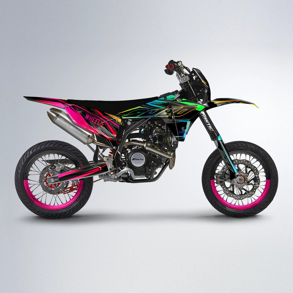 RAINBOW Fantic supermoto graphics kit in Custom Colour