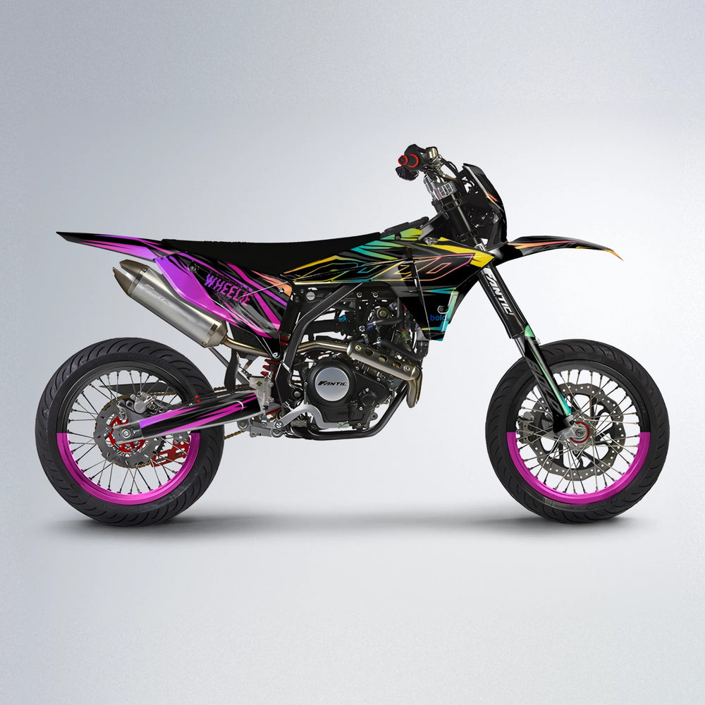 RAINBOW Fantic supermoto graphics kit in Pink