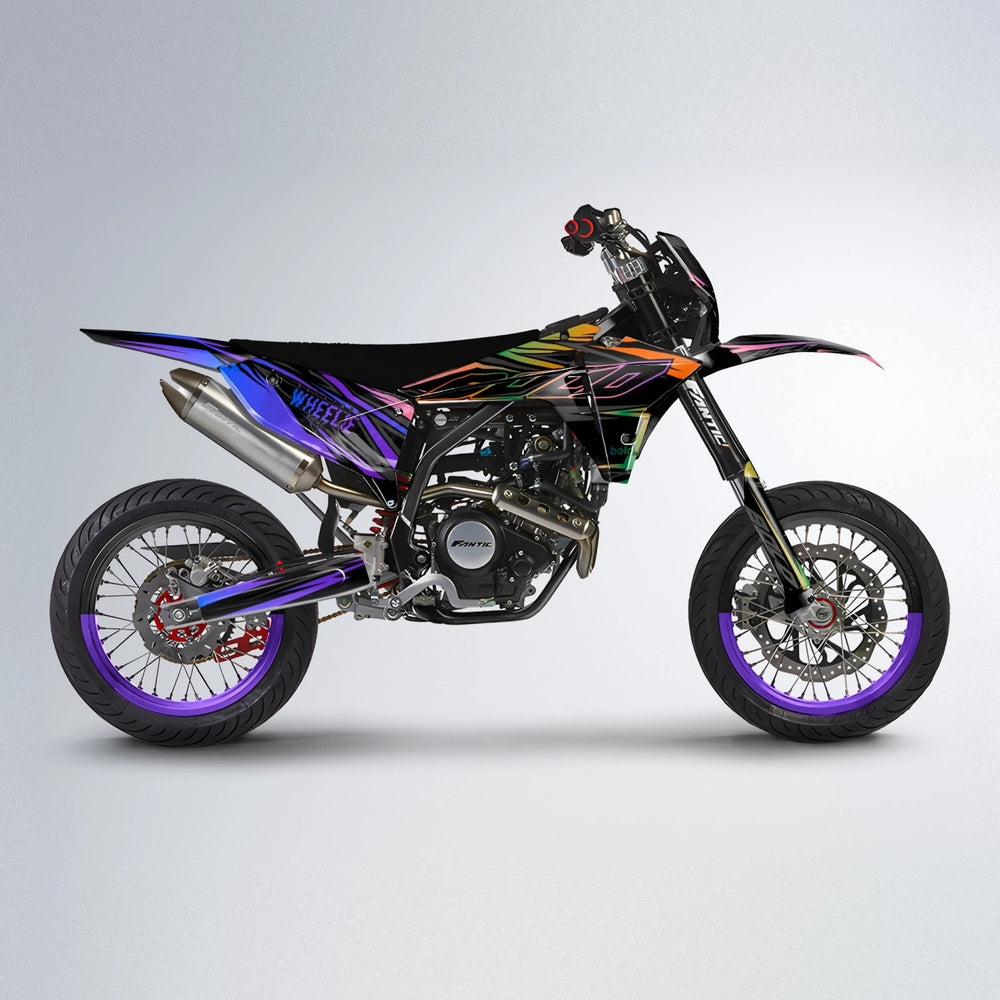 RAINBOW Fantic supermoto graphics kit in Purple