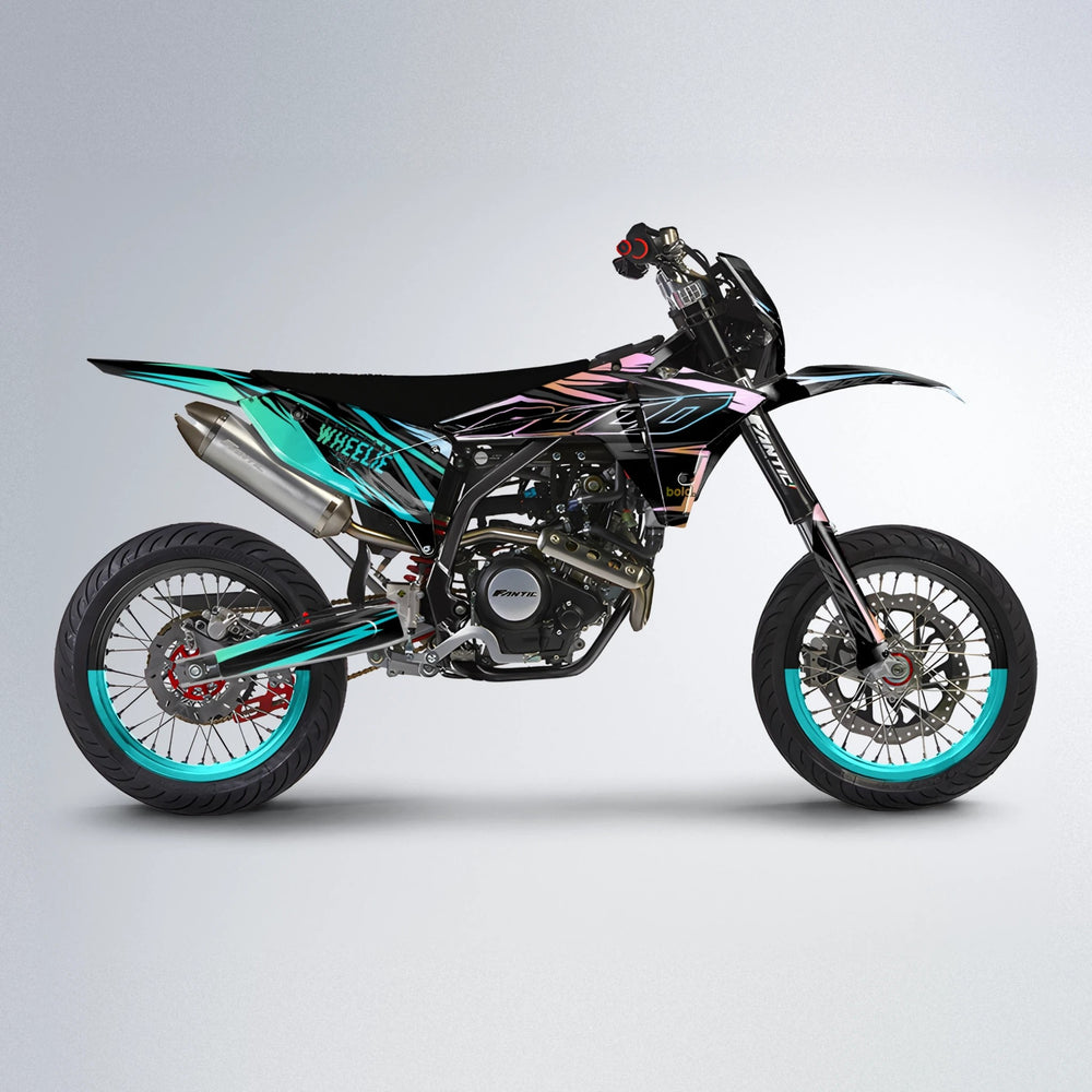 RAINBOW Fantic supermoto graphics kit in Teal