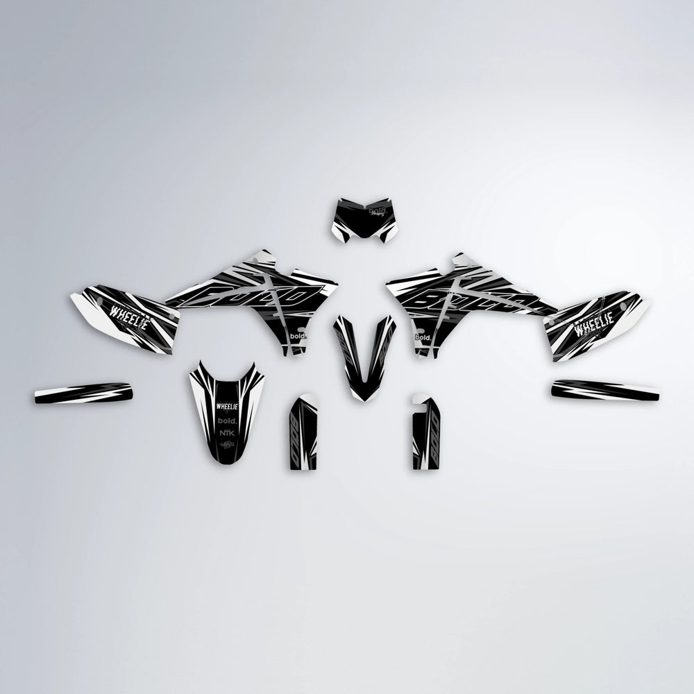 RAINBOW Fantic graphics kit parts layout in White
