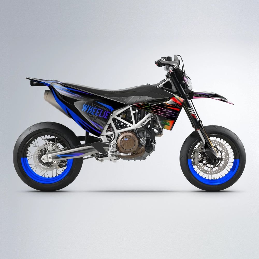 RAINBOW Husqvarna 701 supermoto graphics kit in Blue