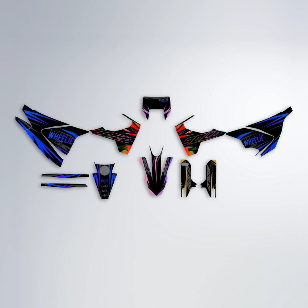 RAINBOW Husqvarna 701 graphics kit parts layout in Blue