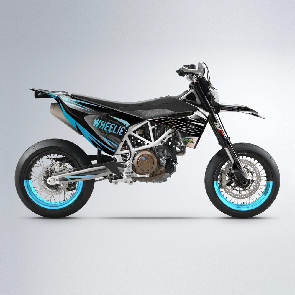 RAINBOW Husqvarna 701 supermoto graphics kit in Light Blue & White