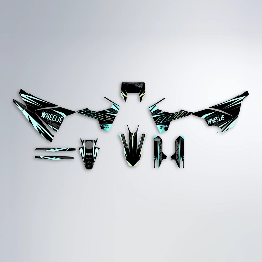 RAINBOW Husqvarna 701 graphics kit parts layout in Mint
