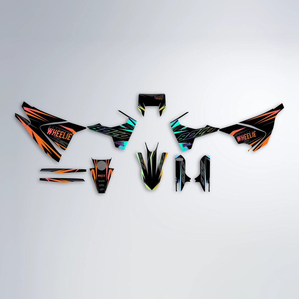 RAINBOW Husqvarna 701 graphics kit parts layout in Orange