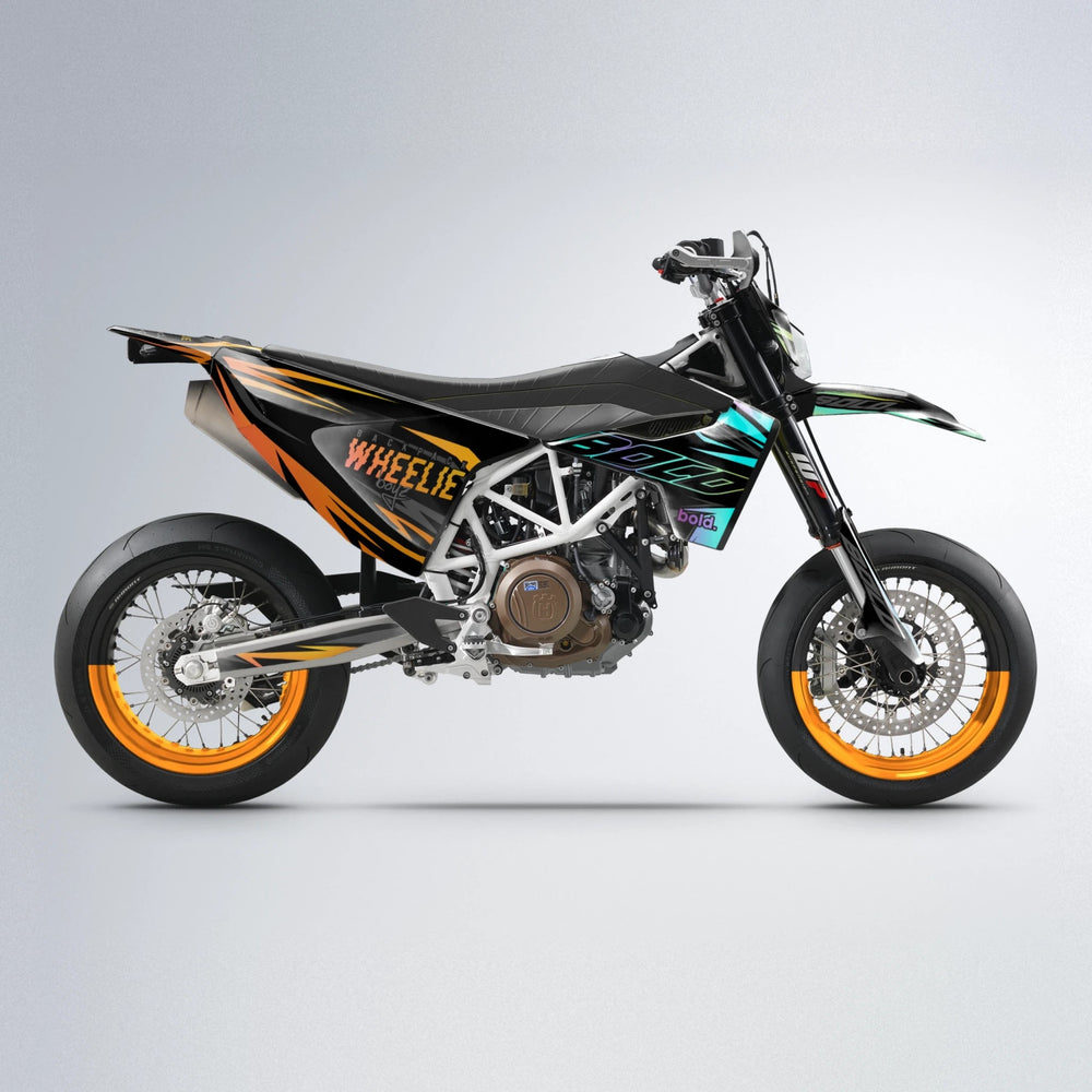 RAINBOW Husqvarna 701 supermoto graphics kit in Orange & Yellow