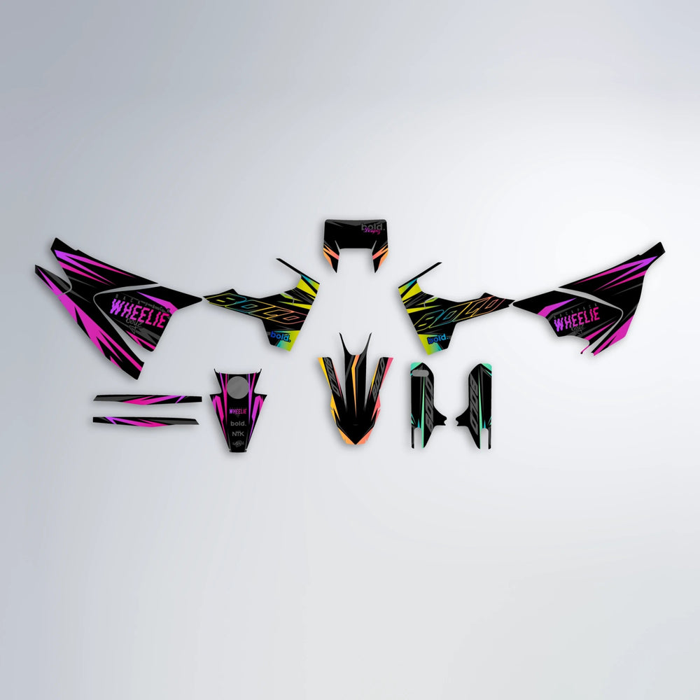 RAINBOW Husqvarna 701 graphics kit parts layout in Pink