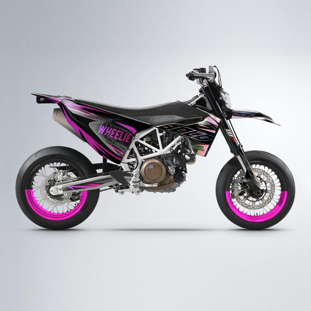 RAINBOW Husqvarna 701 supermoto graphics kit in Pink & Light Blue