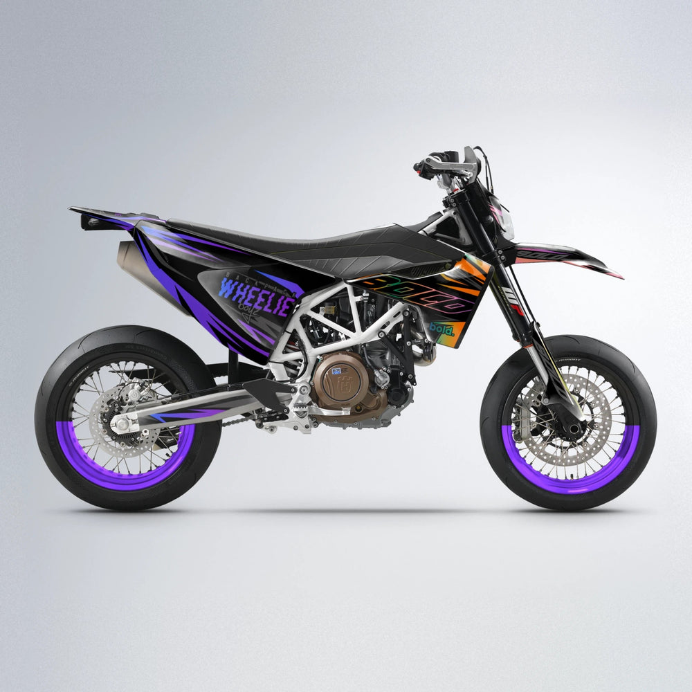 RAINBOW Husqvarna 701 supermoto graphics kit in Purple