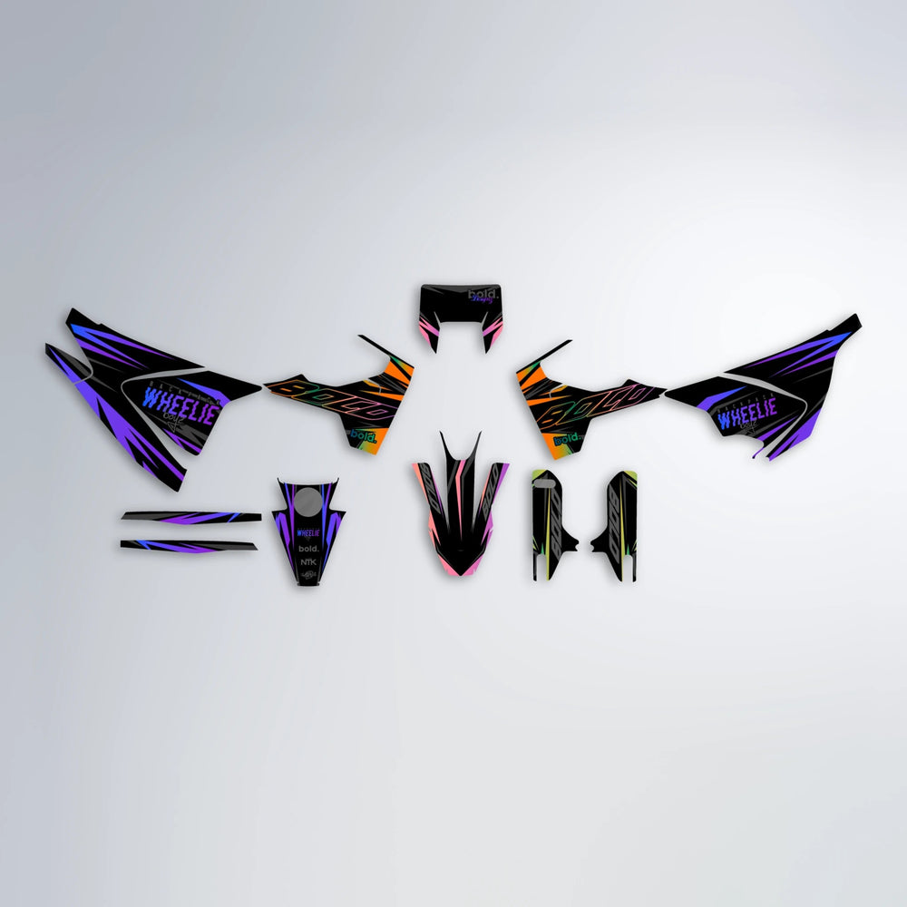 RAINBOW Husqvarna 701 graphics kit parts layout in Purple