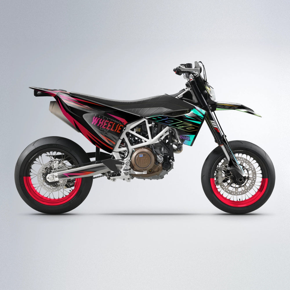 RAINBOW Husqvarna 701 supermoto graphics kit in Red & Orange