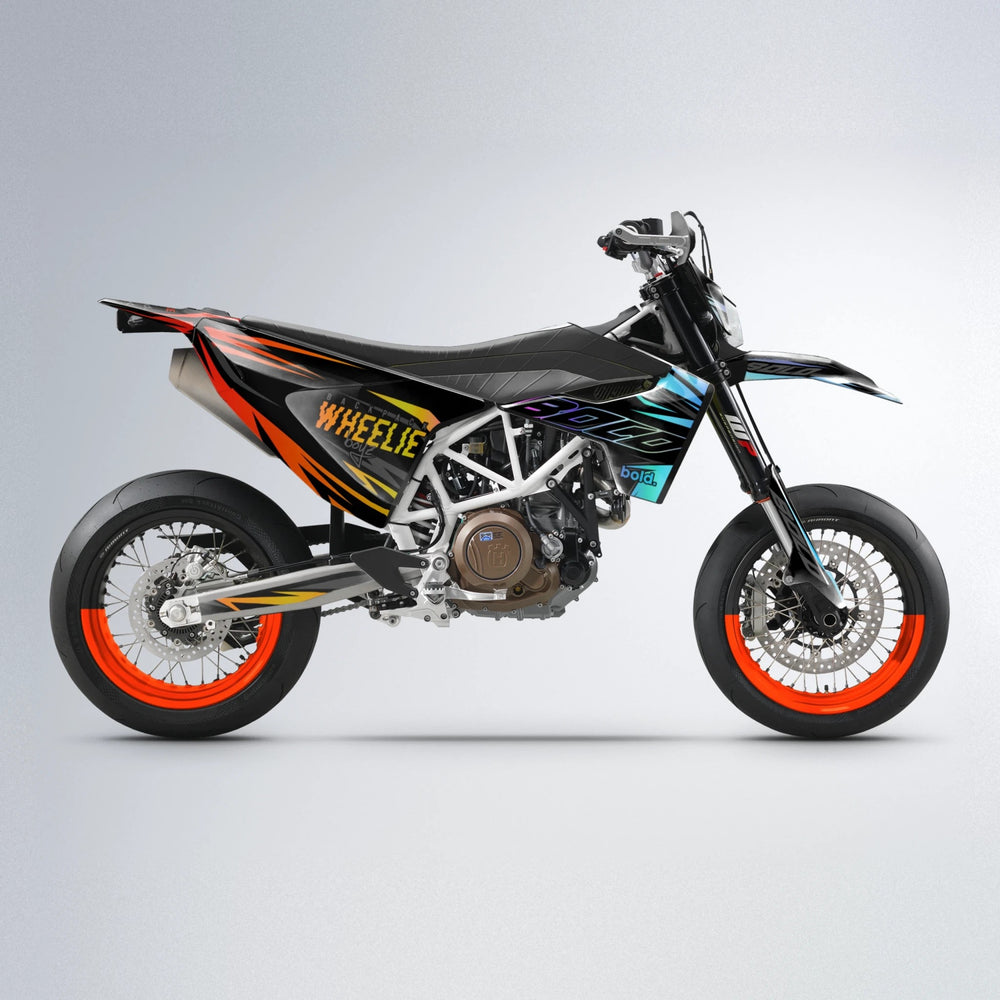RAINBOW Husqvarna 701 supermoto graphics kit in Sunset Fade