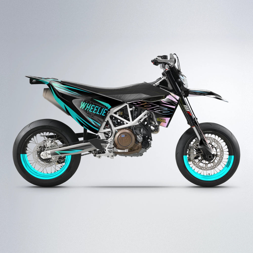 RAINBOW Husqvarna 701 supermoto graphics kit in Teal