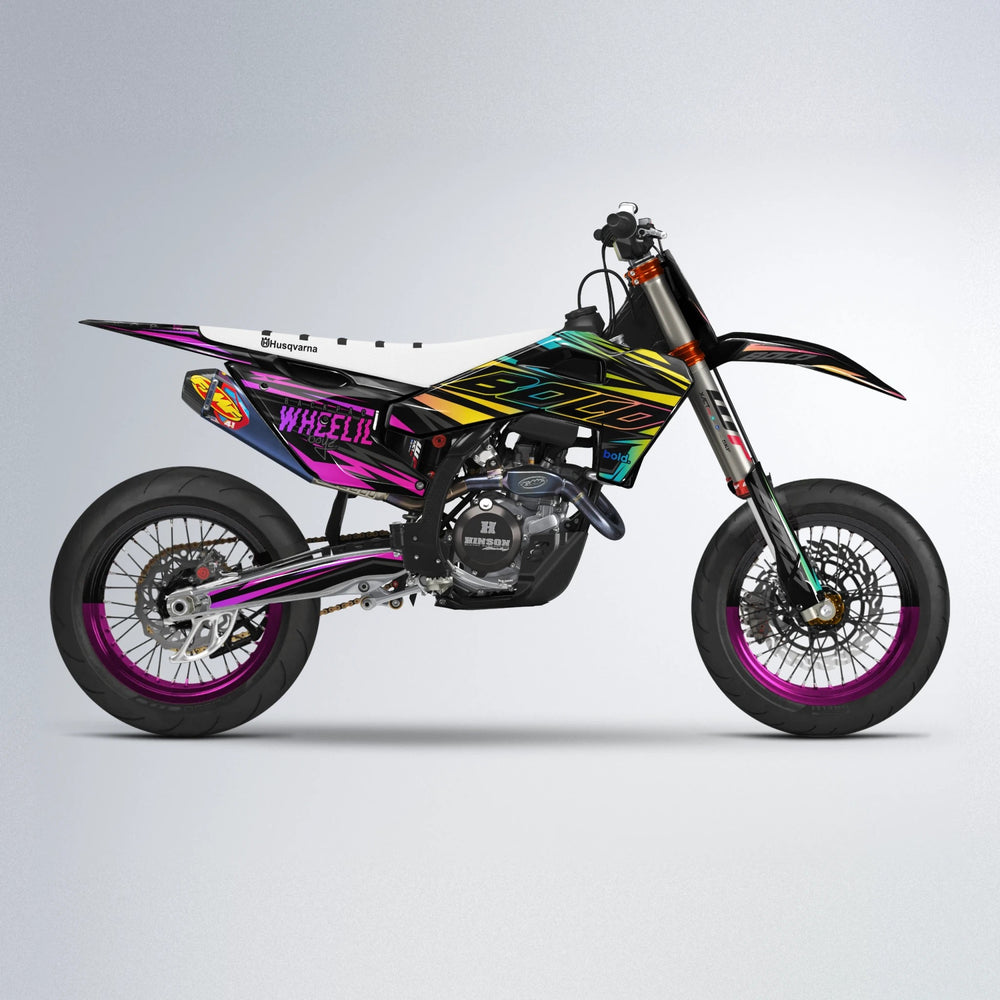 RAINBOW Husqvarna FE/TE supermoto graphics kit in Pink
